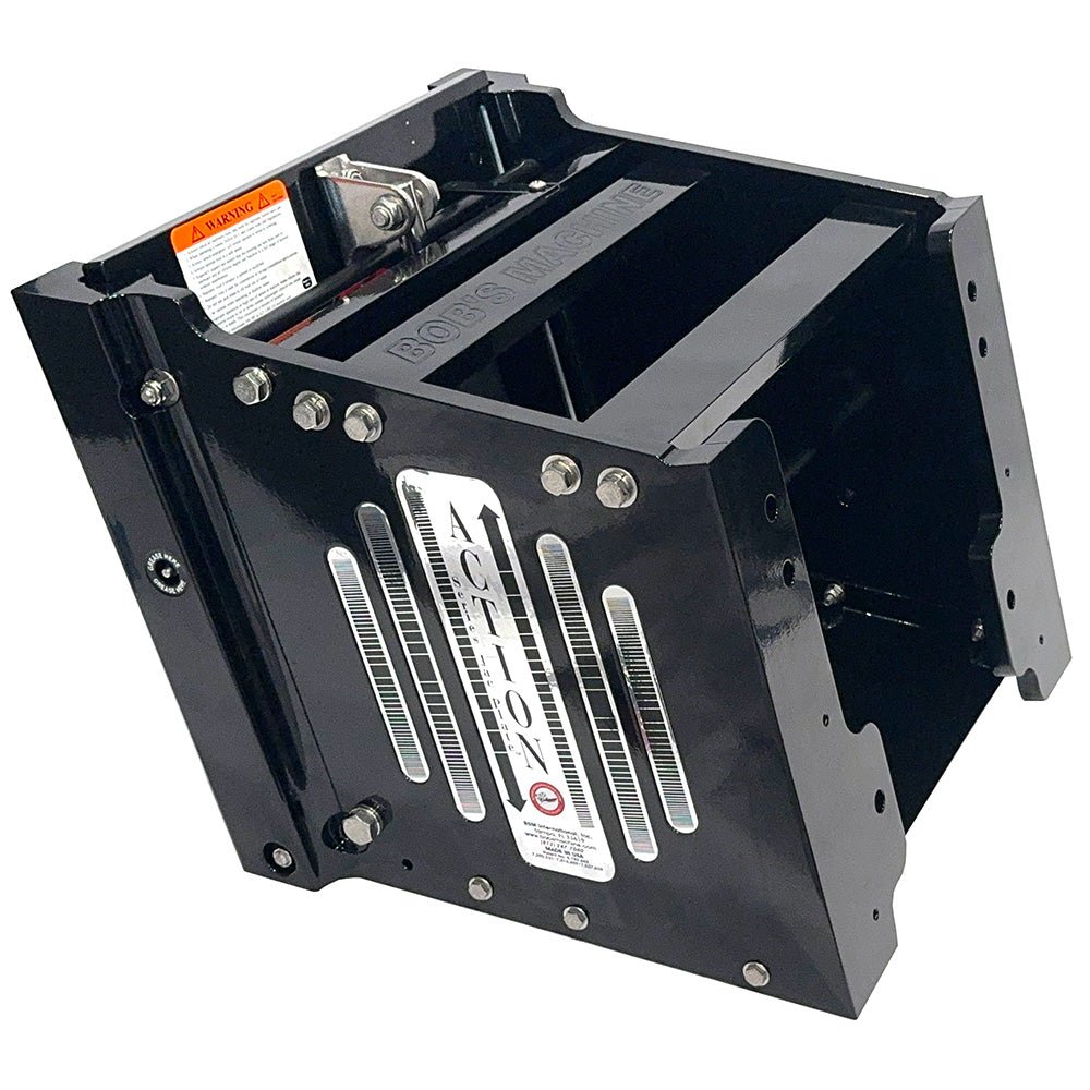 Bob's Machine 14" Setback Action Series Hydraulic Jack Plate - Gloss Black [100-114001P-PCGBLK-NOSPN-NG] - Houseboatparts.com