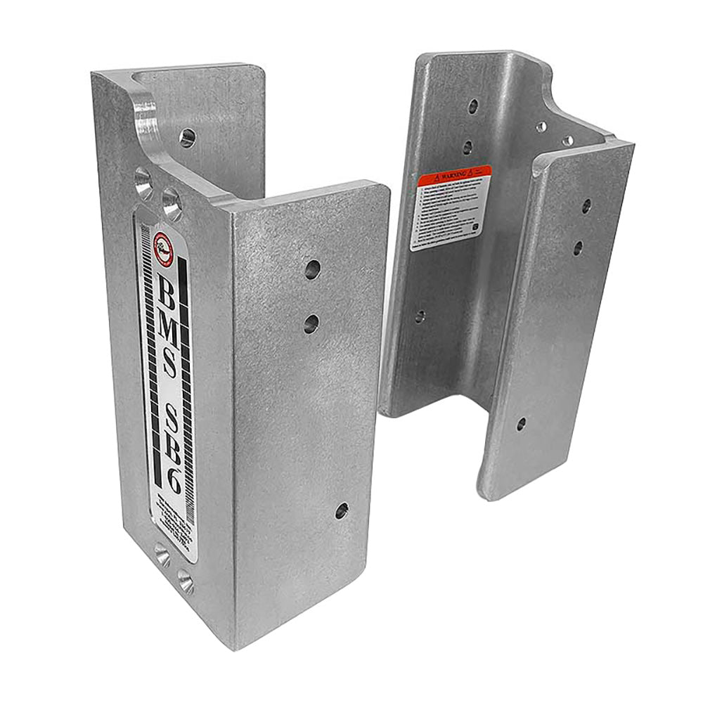 Bob's Machine 6" Fixed Setback Brackets w/1.5" Built-In Lift - Silver [100-406000-NOPC] - Houseboatparts.com