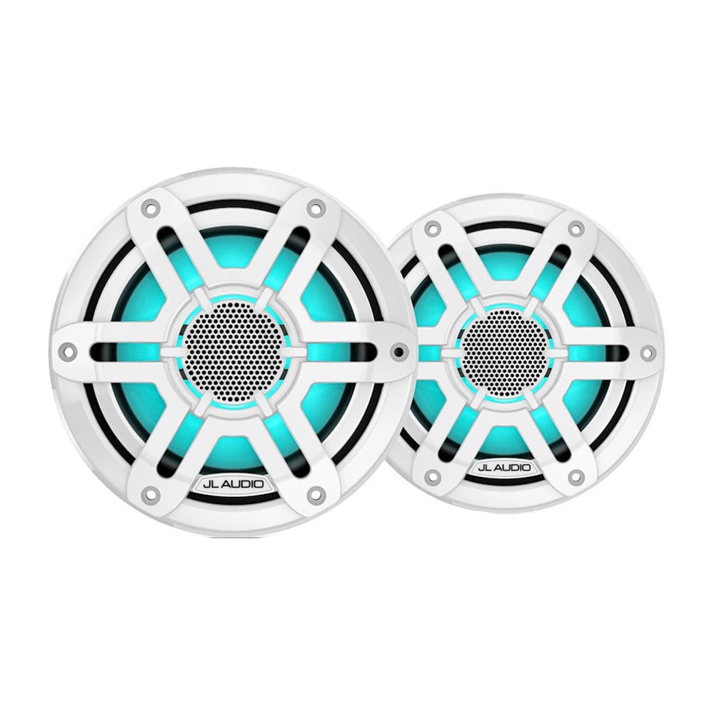 JL Audio M200 Marine Speakers 6.5" LED w/White Sport Grille [010-04753-02] - Houseboatparts.com