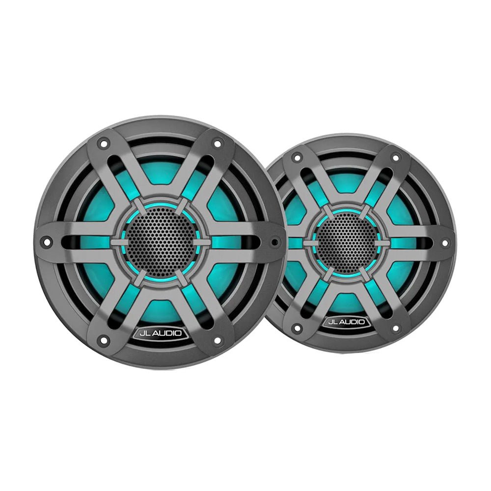 JL Audio M200 Marine Speakers 6.5" LED w/Grey Sport Grille [010-04753-03] - Houseboatparts.com