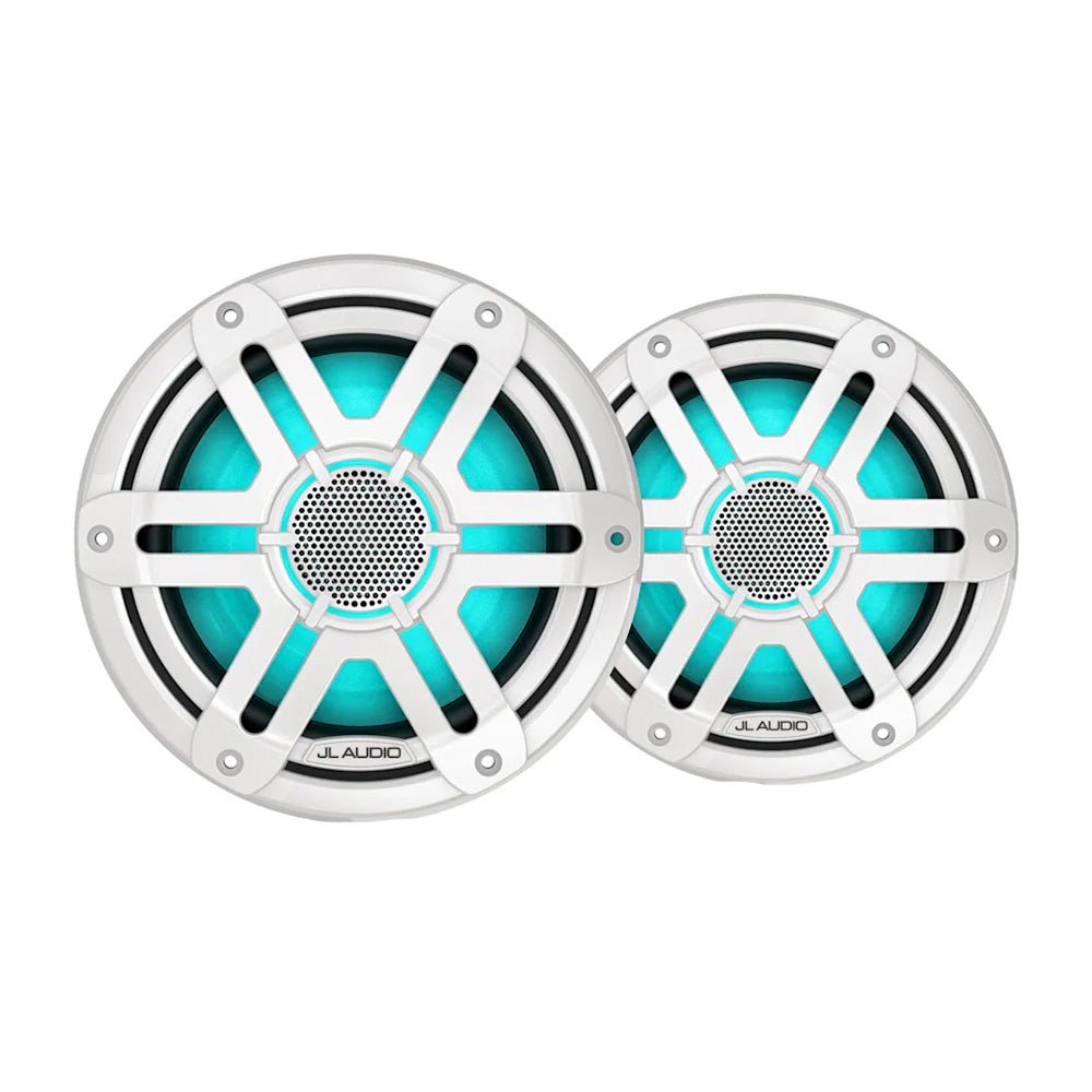 JL Audio M200 Marine Speakers 7.7" w/LED White Sport Grille [010-04757-00] - Houseboatparts.com