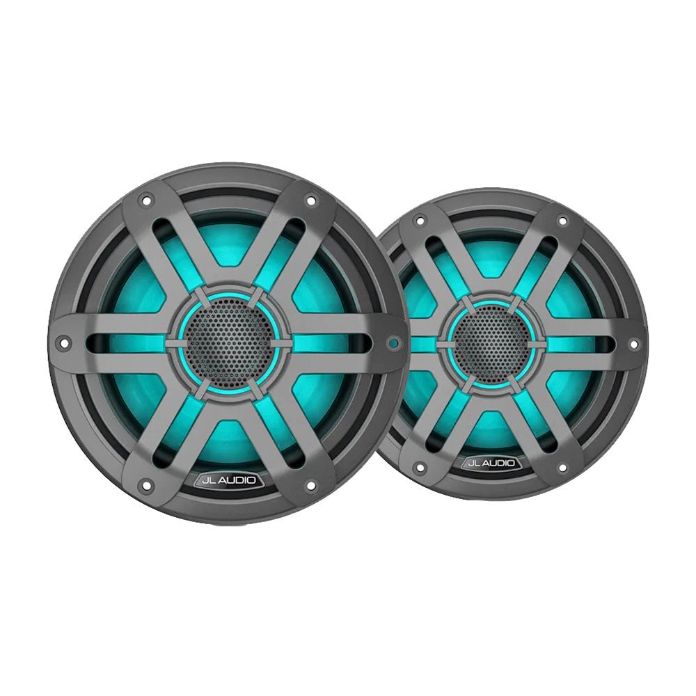 JL Audio M200 Marine Speakers 7.7" w/LED Grey Sport Grille [010-04757-01] - Houseboatparts.com