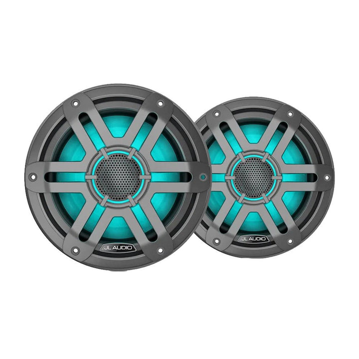 JL Audio M200 Marine Speakers 7.7" w/LED Grey Sport Grille [010-04757-01] - Houseboatparts.com