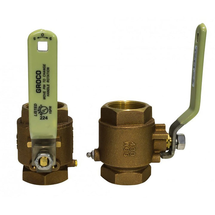 GROCO 2-1/2" NPT Bronze Inline Valve [IBV-2500] - Houseboatparts.com