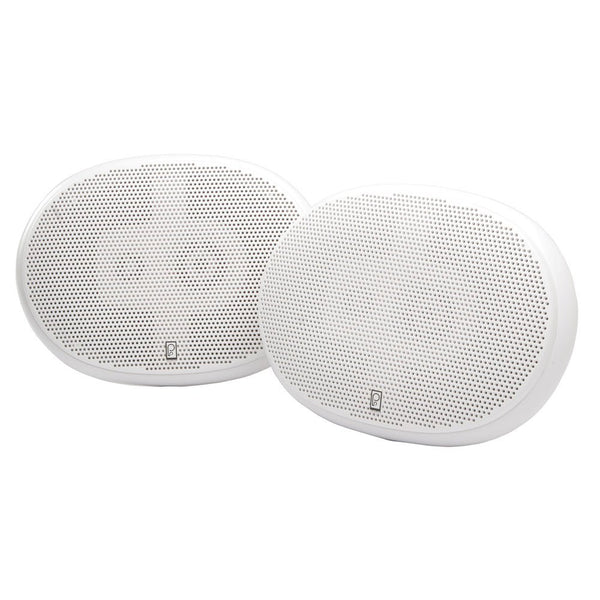 Poly-Planar 6" x 9" Premium Oval Marine Speakers - (Pair) White [MA5950] - Houseboatparts.com
