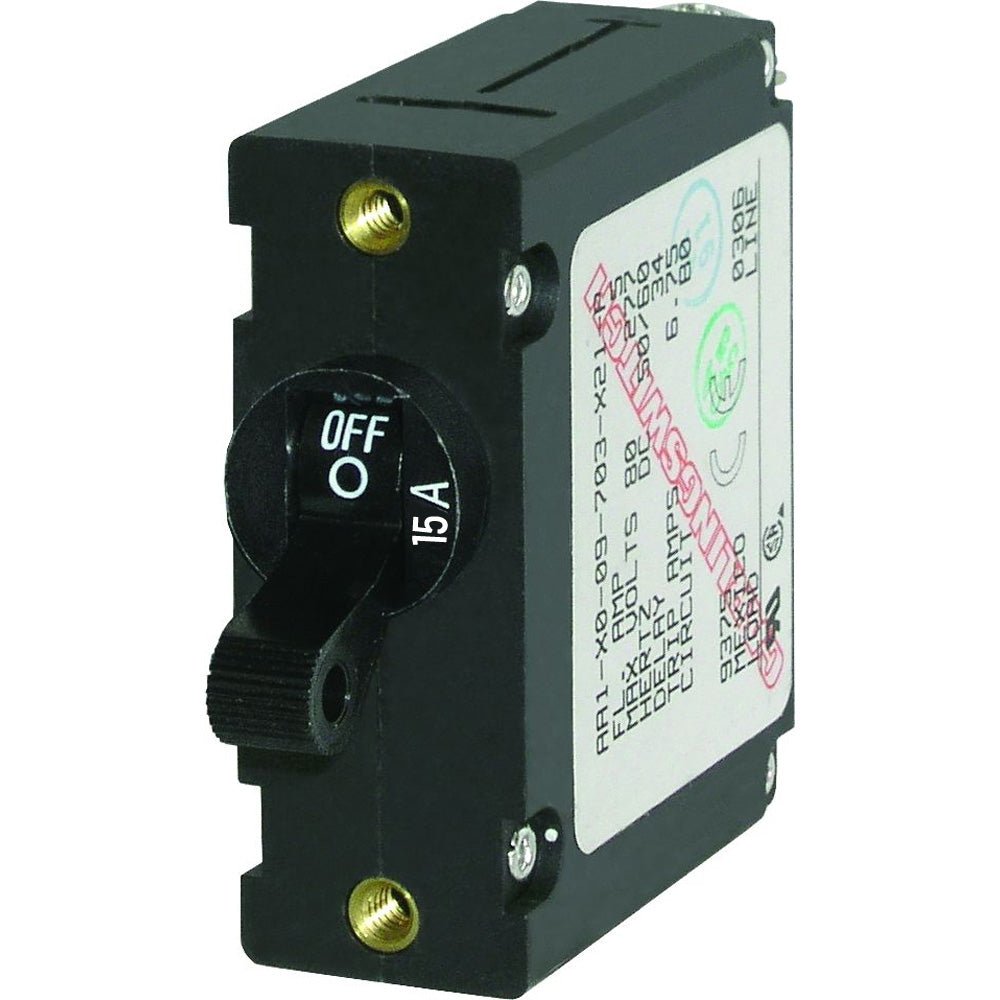 Blue Sea 7208 AC/DC Single Pole Magnetic World Circuit Breaker - 15AMP [7208] - Houseboatparts.com