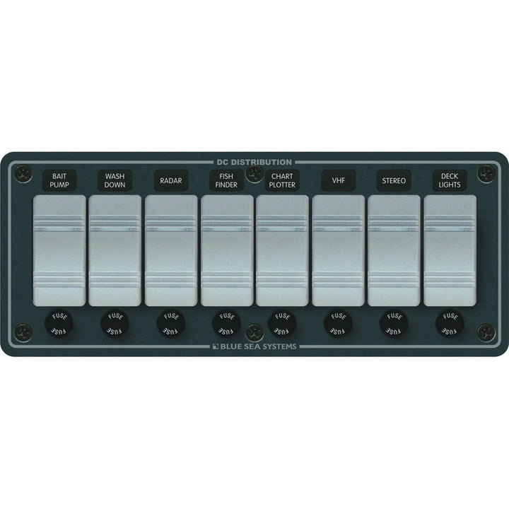 Blue Sea 8261 Waterproof Panel 8 Position - Slate Grey [8261] - Houseboatparts.com