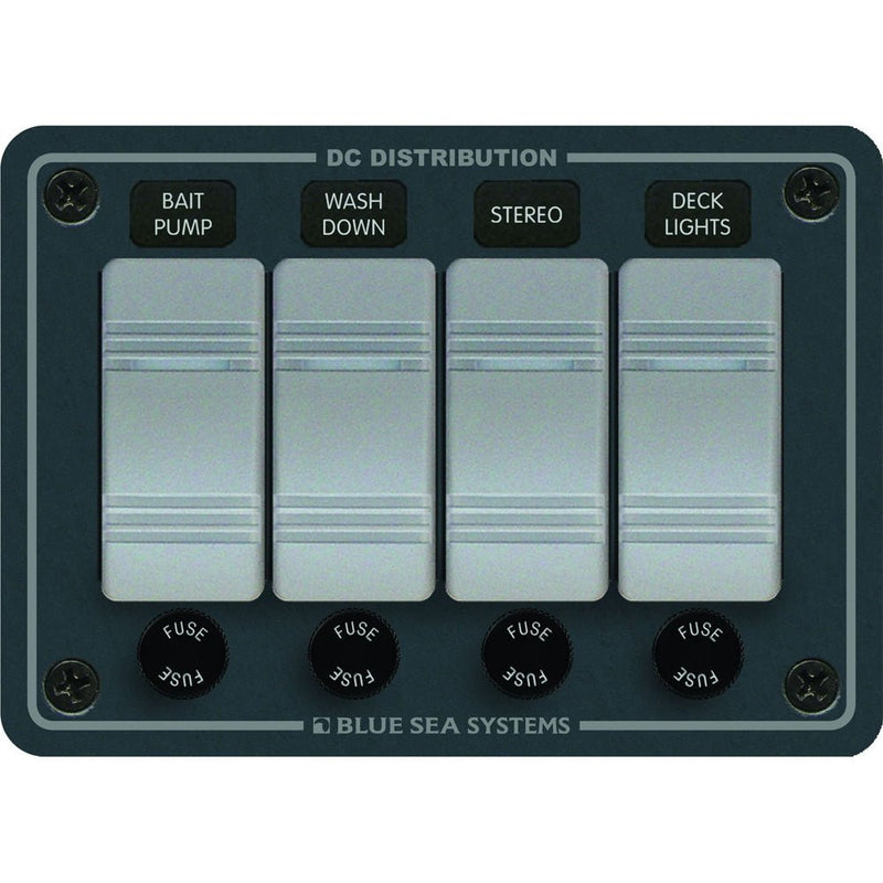Blue Sea 8262 Waterproof Panel 4 Position - Slate Grey [8262] - Houseboatparts.com