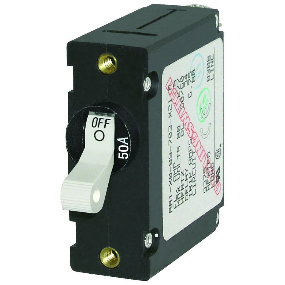 Blue Sea 7230 AC/DC Single Pole Magnetic World Circuit Breaker - 50AMP [7230] - Houseboatparts.com