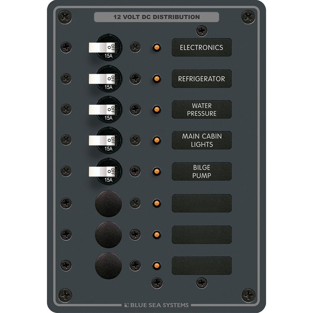 Blue Sea 8023 DC 8 Position Circuit Breaker - White Switches [8023] - Houseboatparts.com