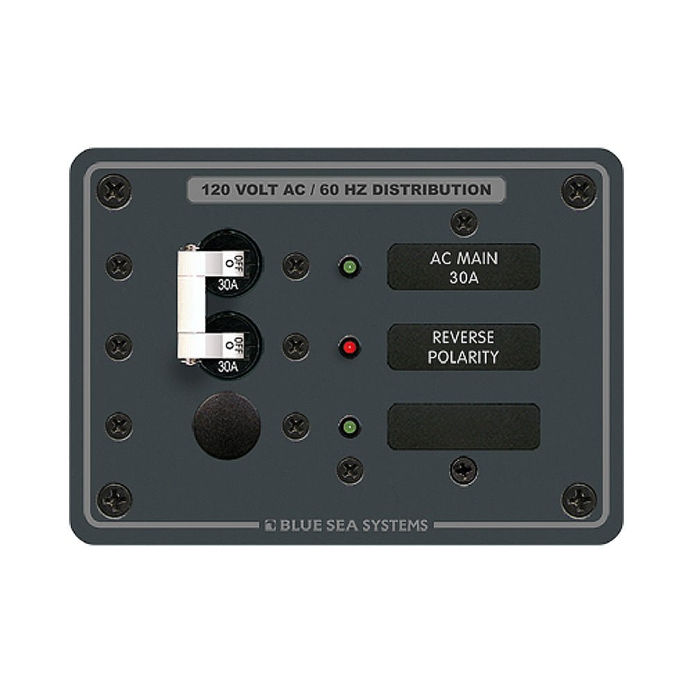 Blue Sea 8029 AC Main +1 Position Breaker Panel - White Switches [8029] - Houseboatparts.com