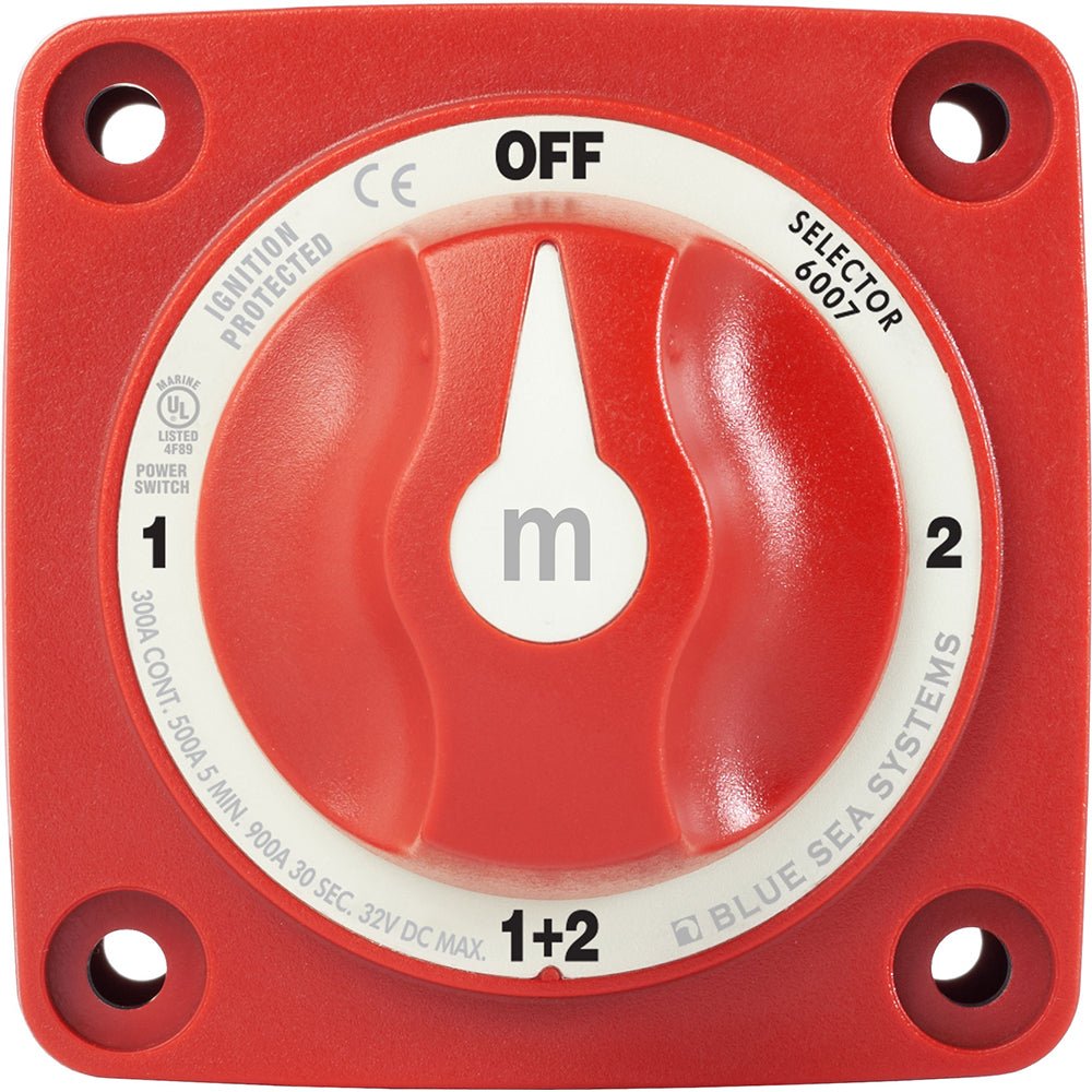 Blue Sea 6007 m-Series (Mini) Battery Switch Selector Four Position Red [6007] - Houseboatparts.com