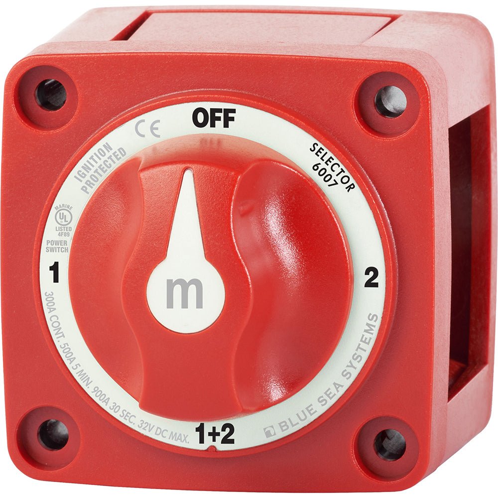 Blue Sea 6007 m-Series (Mini) Battery Switch Selector Four Position Red [6007] - Houseboatparts.com