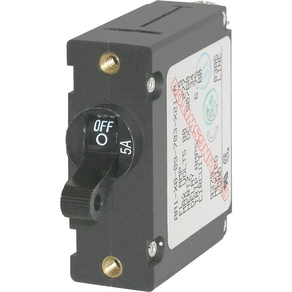 Blue Sea 7200 AC / DC Single Pole Magnetic World Circuit Breaker - 5 Amp [7200] - Houseboatparts.com