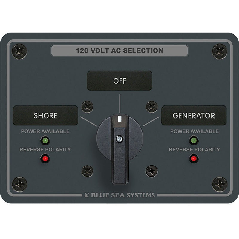 Blue Sea 8367 AC Rotary Switch Panel 30 Ampere 2 Positions + OFF, 2 Pole [8367] - Houseboatparts.com