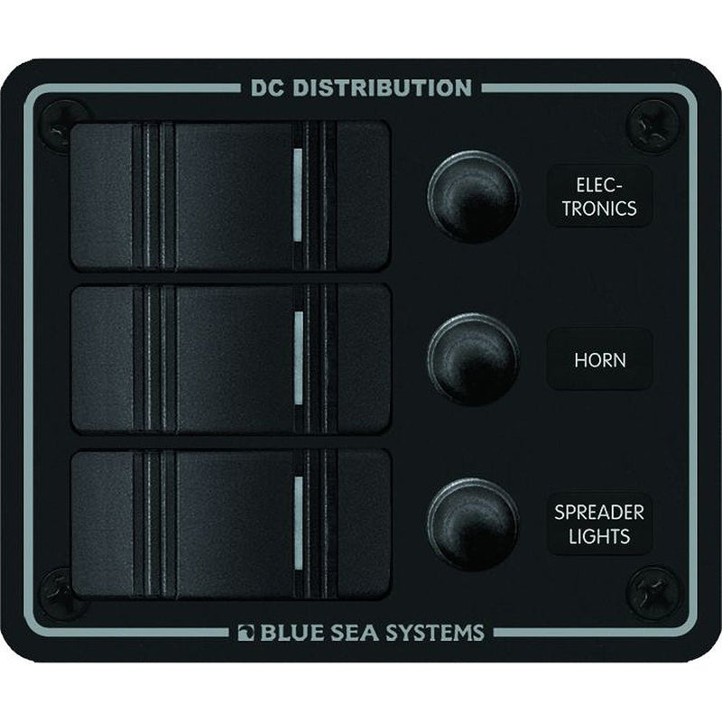 Blue Sea 8374 Water Resistant 3 Position - Black - Vertical Mount Panel [8374] - Houseboatparts.com