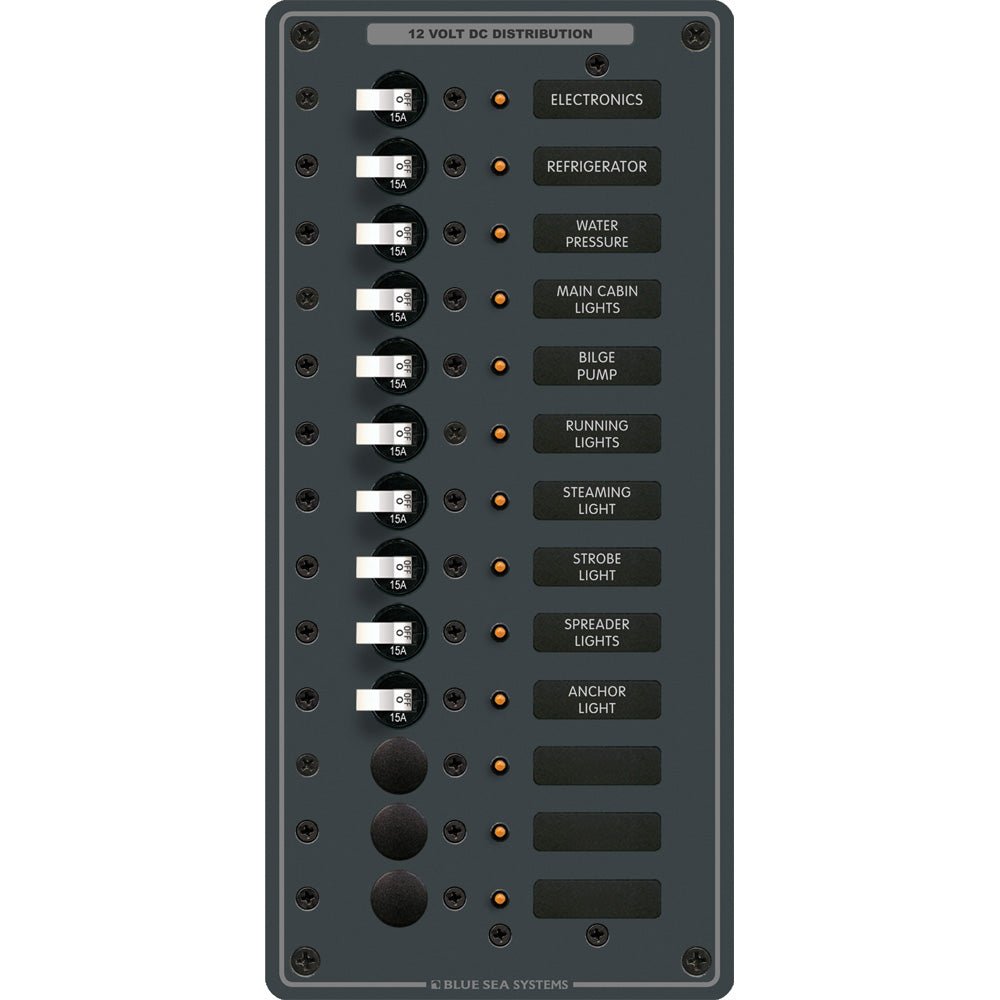 Blue Sea 8376 Panel DC 13 Position Vertical [8376] - Houseboatparts.com