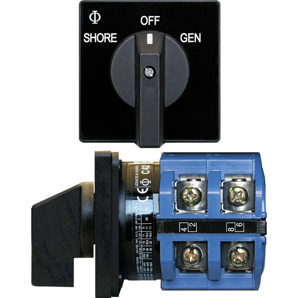 Blue Sea 9011 Switch, AV 120VAC 65A OFF +2 Positions [9011] - Houseboatparts.com