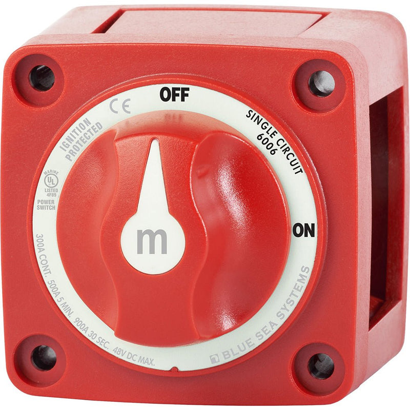 Blue Sea 6006 m-Series (Mini) Battery Switch Single Circuit ON/OFF Red [6006] - Houseboatparts.com