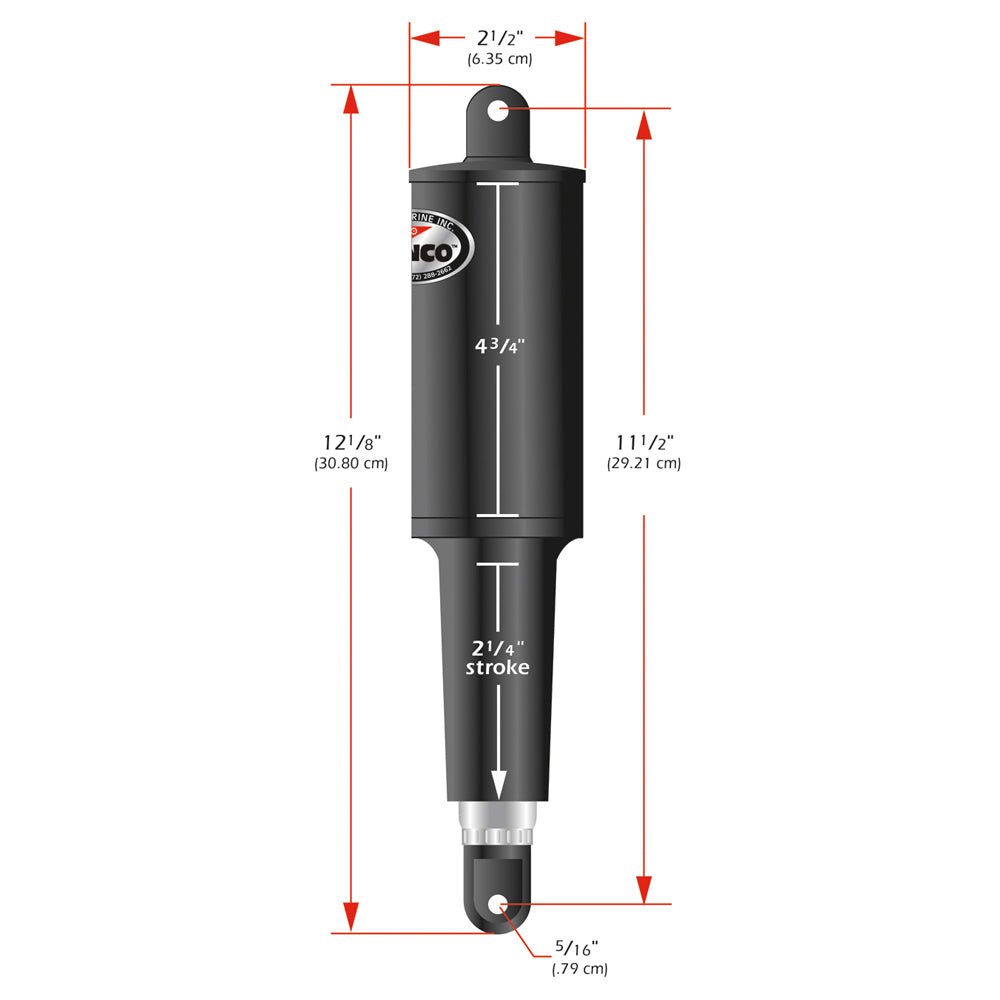 Lenco 101 Standard Actuator - 12V - 2-1/4" Stroke [15054-001] - Houseboatparts.com