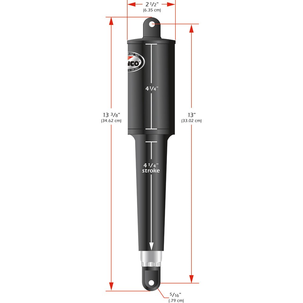 Lenco 102 Series Standard Actuator - 12V - 4-1/4" Stroke [15059-001] - Houseboatparts.com