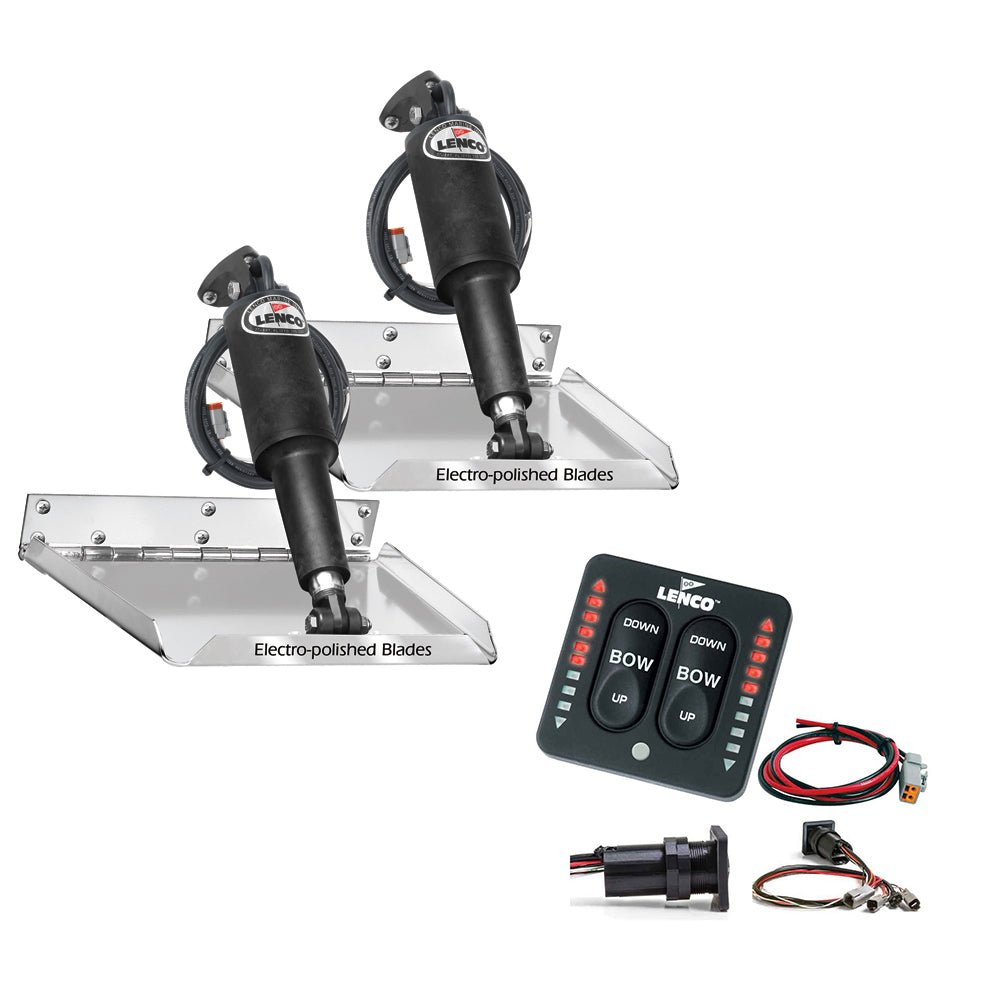 Lenco 12" x 9" Standard Performance Trim Tab Kit w/LED Indicator Switch Kit 12V [RT12X9I] - Houseboatparts.com