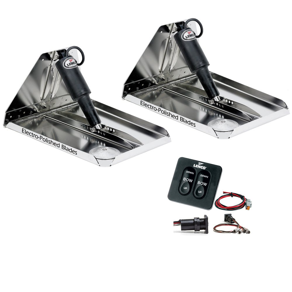 Lenco 16" x 12" Heavy Duty Performance Trim Tab Kit w/Standard Tactile Switch Kit 12V [RT16X12HD] - Houseboatparts.com