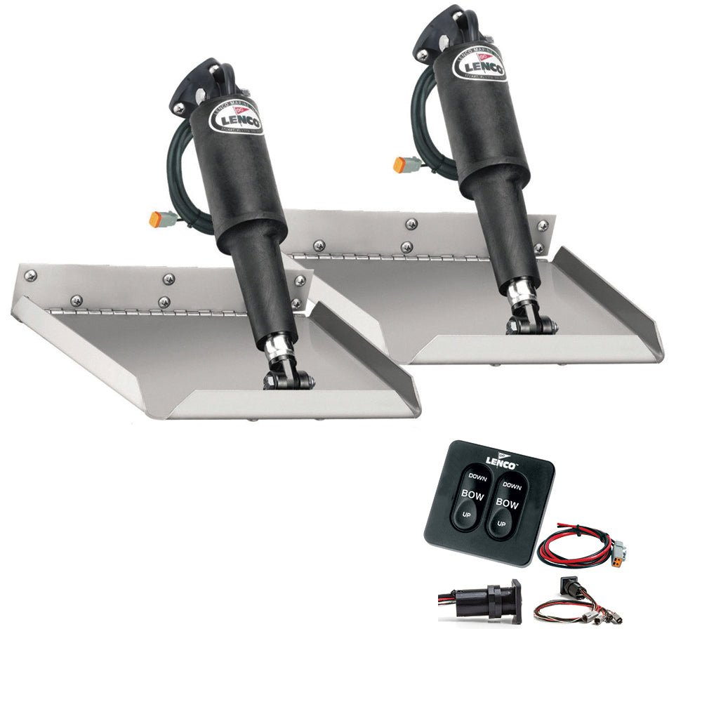 Lenco 9" x 9" Edgemount Trim Tab Kit w/Standard Tactile Switch Kit 12V [TT9X9E] - Houseboatparts.com