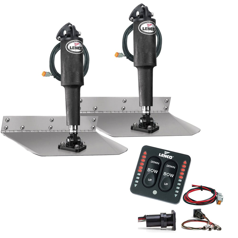 Lenco 9" x 9" Standard Trim Tab Kit w/LED Indicator Switch Kit 12V [TT9X9I] - Houseboatparts.com