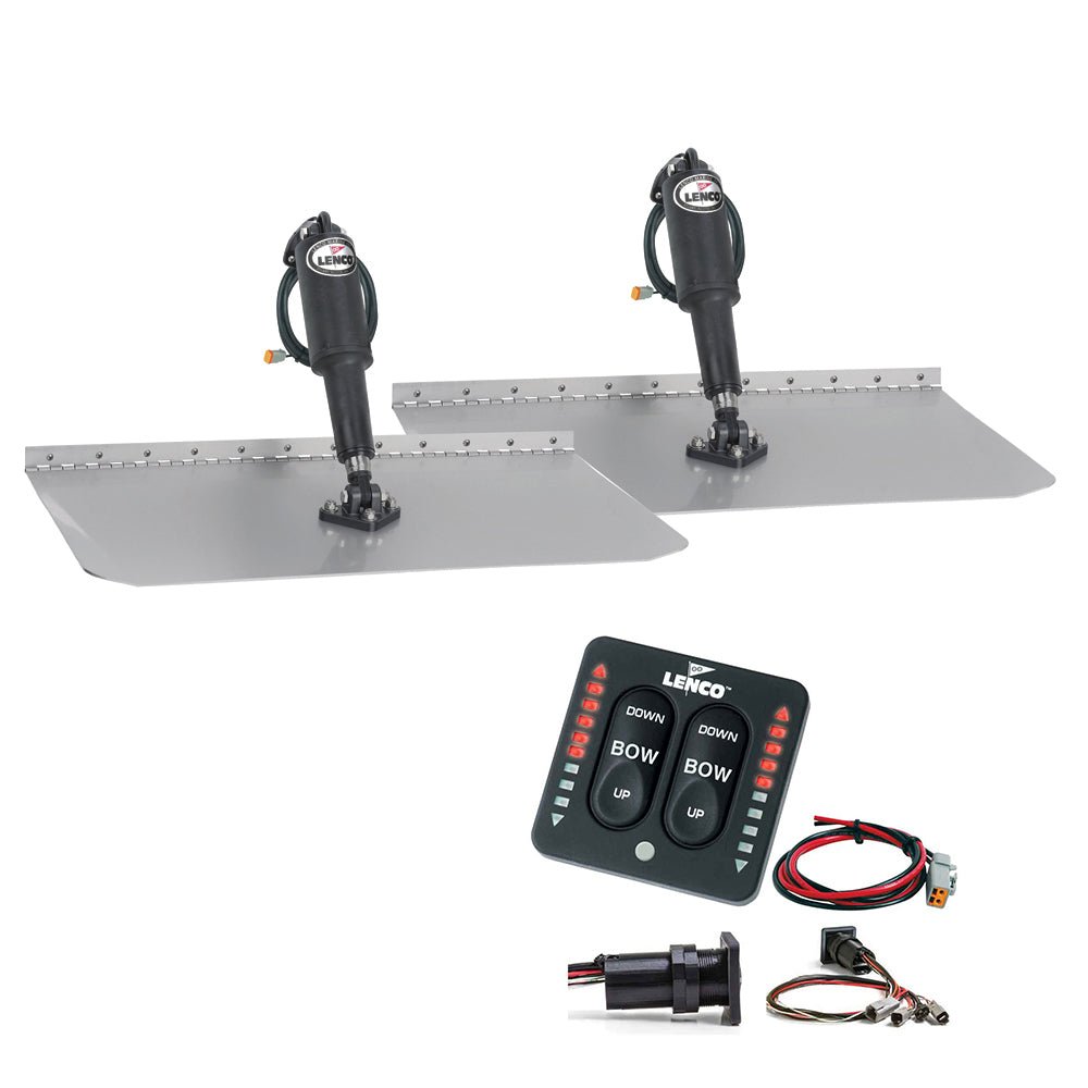 Lenco 12" x 12" Standard Trim Tab Kit w/LED Integrated Switch Kit 12V [15109-103] - Houseboatparts.com