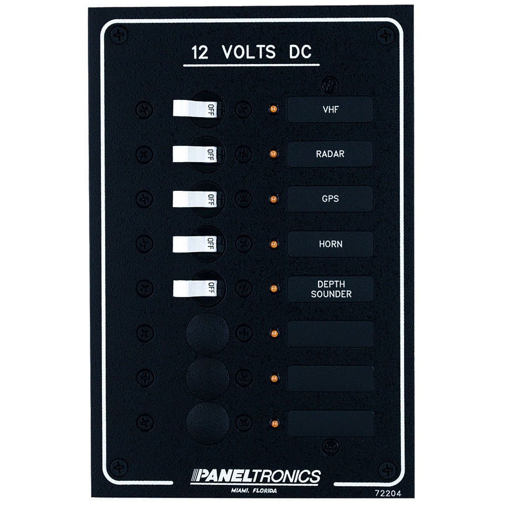 Paneltronics Standard DC 8 Position Breaker Panel w/LEDs [9972204B] - Houseboatparts.com