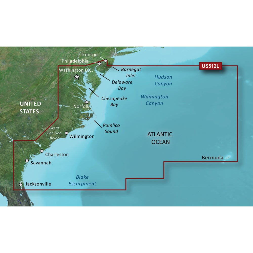 Garmin BlueChart g3 Vision HD - VUS512L - Mid-Atlantic - microSD/SD [010-C0741-00] - Houseboatparts.com