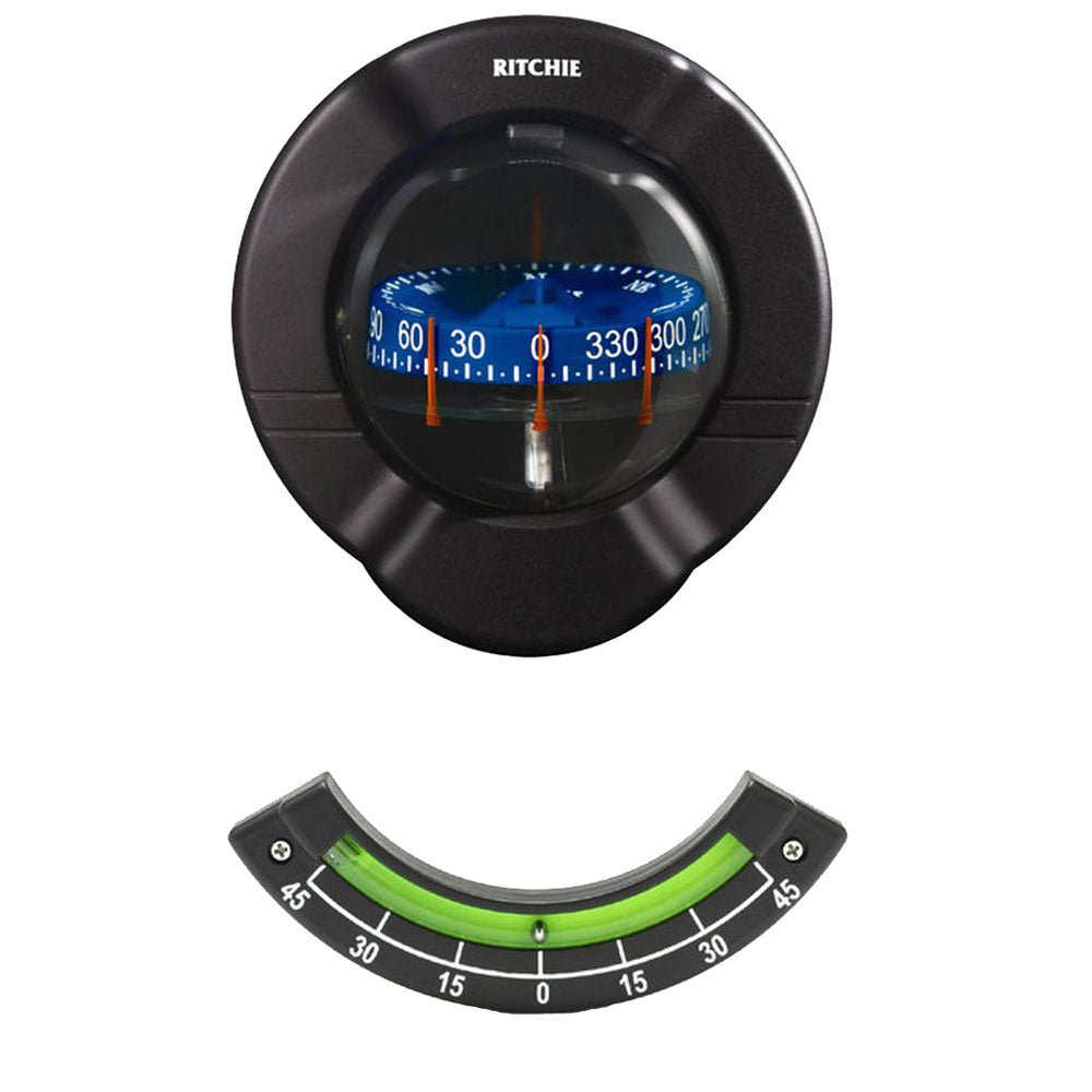 Ritchie SR-2 Venture Sail Boat Compass w/Clinometer - Bulkhead Mount - Black [SR-2] - Houseboatparts.com