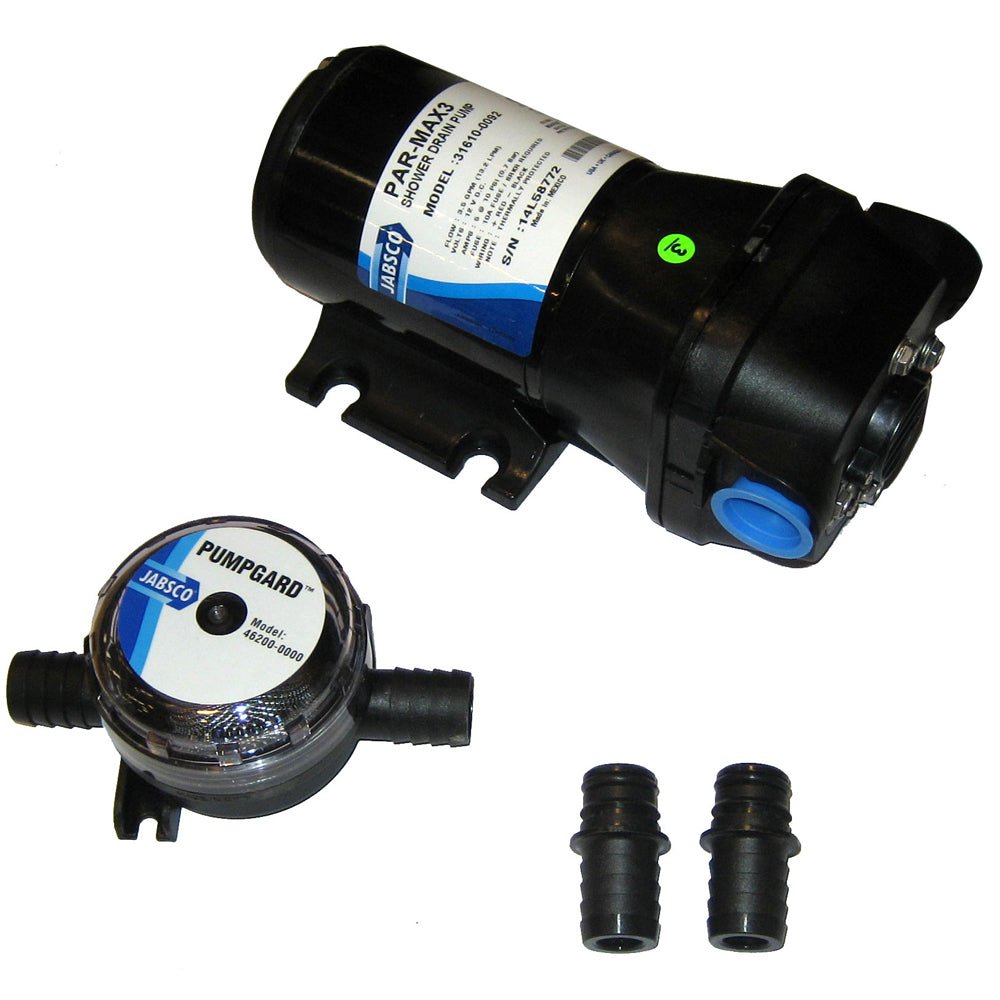 Jabsco PAR-Max 3 Shower Drain Pump 12V 3.5 GPM [31610-0092] - Houseboatparts.com