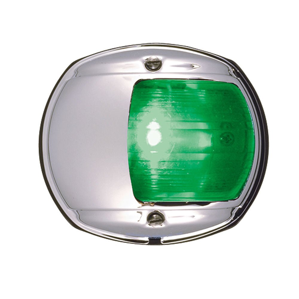 Perko LED Side Light - Green - 12V - Chrome Plated Housing [0170MSDDP3] - Houseboatparts.com