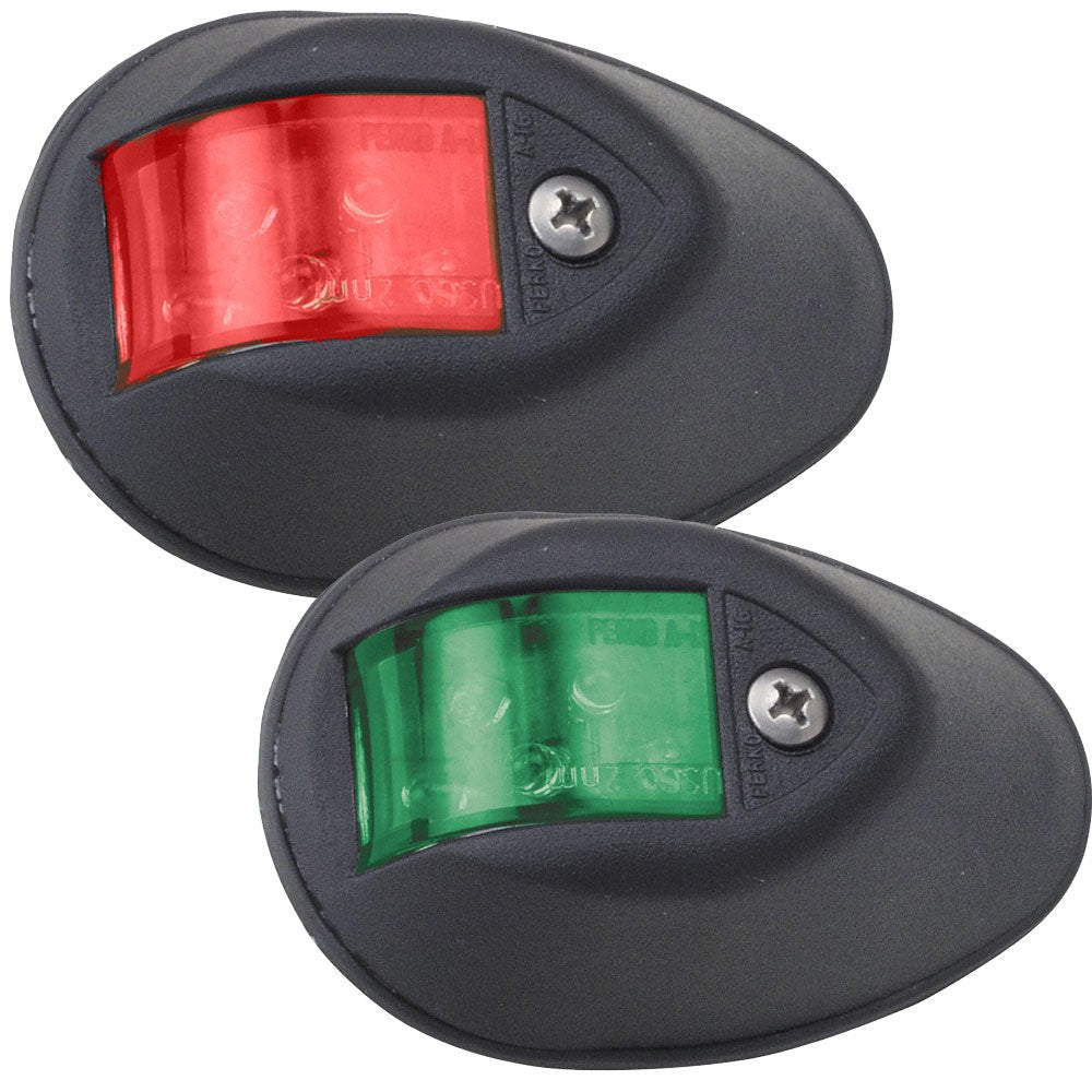 Perko LED Sidelights - Red/Green - 12V - Black Housing [0602DP1BLK] - Houseboatparts.com