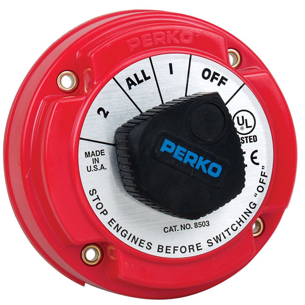 Perko 8503DP Medium Duty Battery Selector Switch w/Alternator Field Disconnect w/o Key Lock [8503DP] - Houseboatparts.com