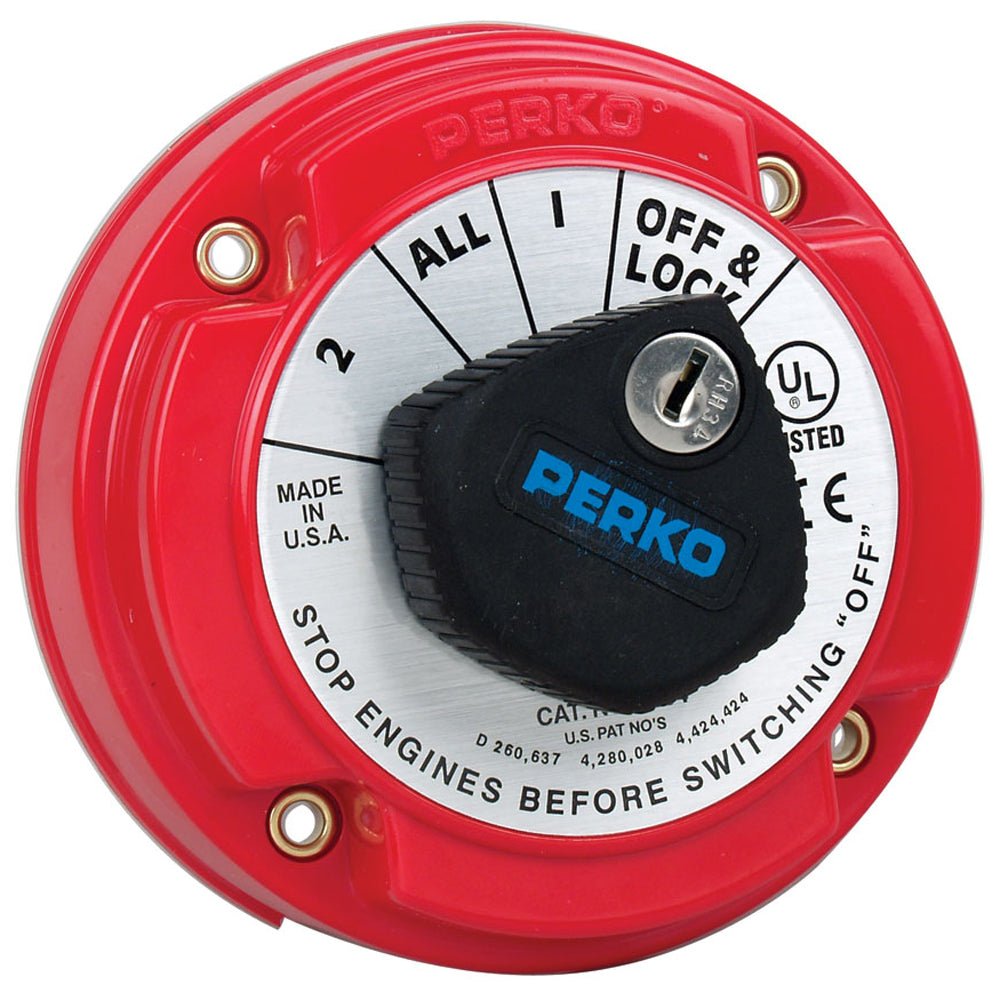 Perko 8504DP Medium Duty Battery Selector Switch w/Alternator Field Disconnect & Key Lock [8504DP] - Houseboatparts.com