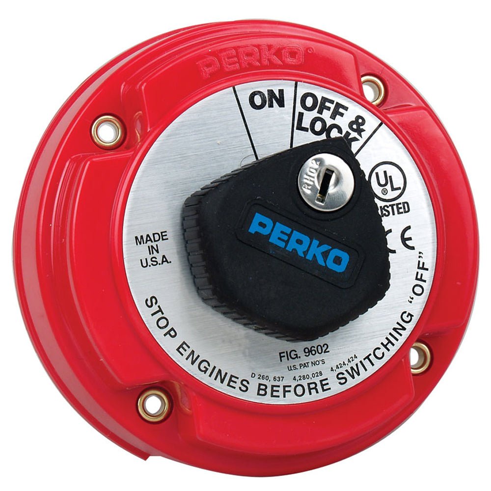 Perko Medium Duty Main Battery Disconnect Switch w/Key Lock [9602DP] - Houseboatparts.com