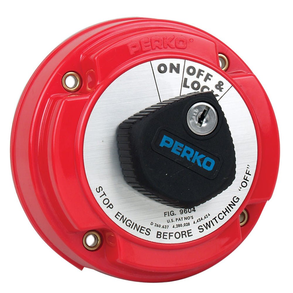 Perko Medium Duty Main Battery Disconnect Switch w/Alternator Field Disconnect & Key Lock [9604DP] - Houseboatparts.com