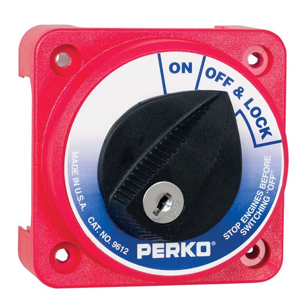 Perko 9612DP Compact Medium Duty Main Battery Disconnect Switch w/Key Lock [9612DP] - Houseboatparts.com