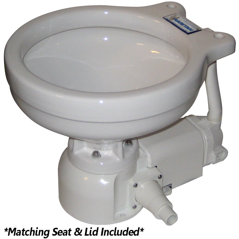 Raritan Sea Era Electric Toilet - Marine Size - Integral Pump - Straight 90 Discharge - 12v [160MI012] - Houseboatparts.com