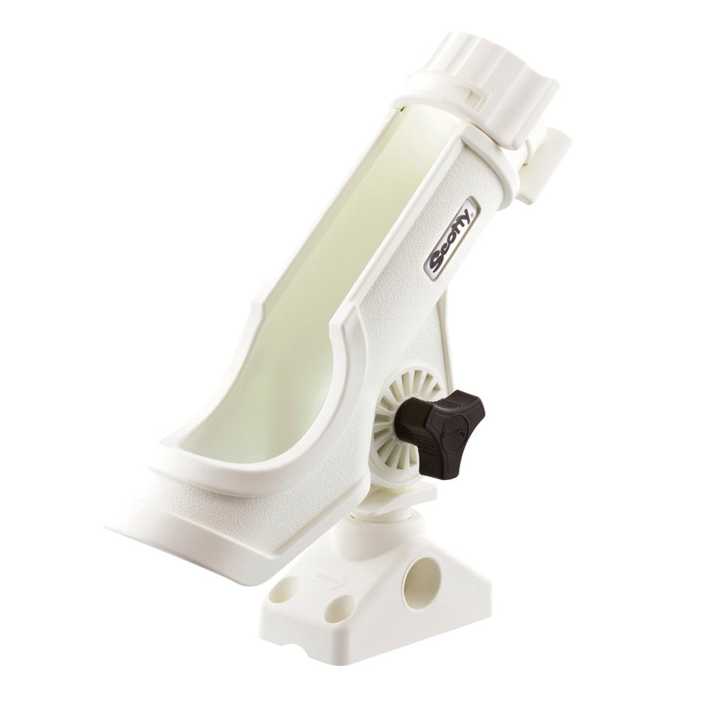 Scotty Powerlock Rod Holder White w/241 Side/Deck Mount [230-WH] - Houseboatparts.com