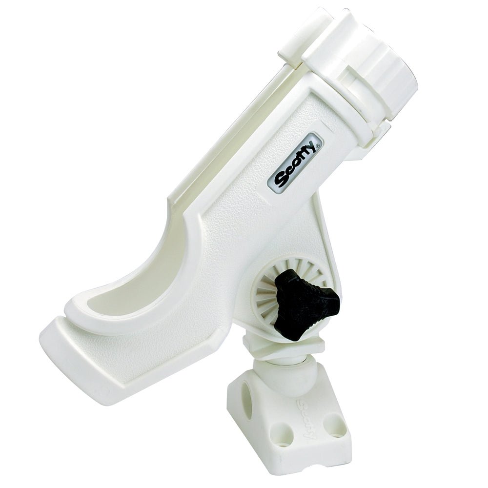 Scotty Powerlock Rod Holder White w/241 Side/Deck Mount [230-WH] - Houseboatparts.com