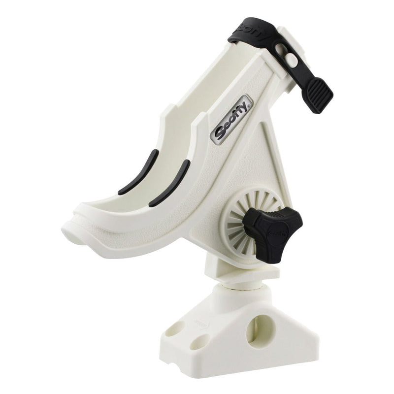 Scotty 280 Bait Caster/Spinning Rod Holder w/241 Deck/Side Mount - White [280-WH] - Houseboatparts.com