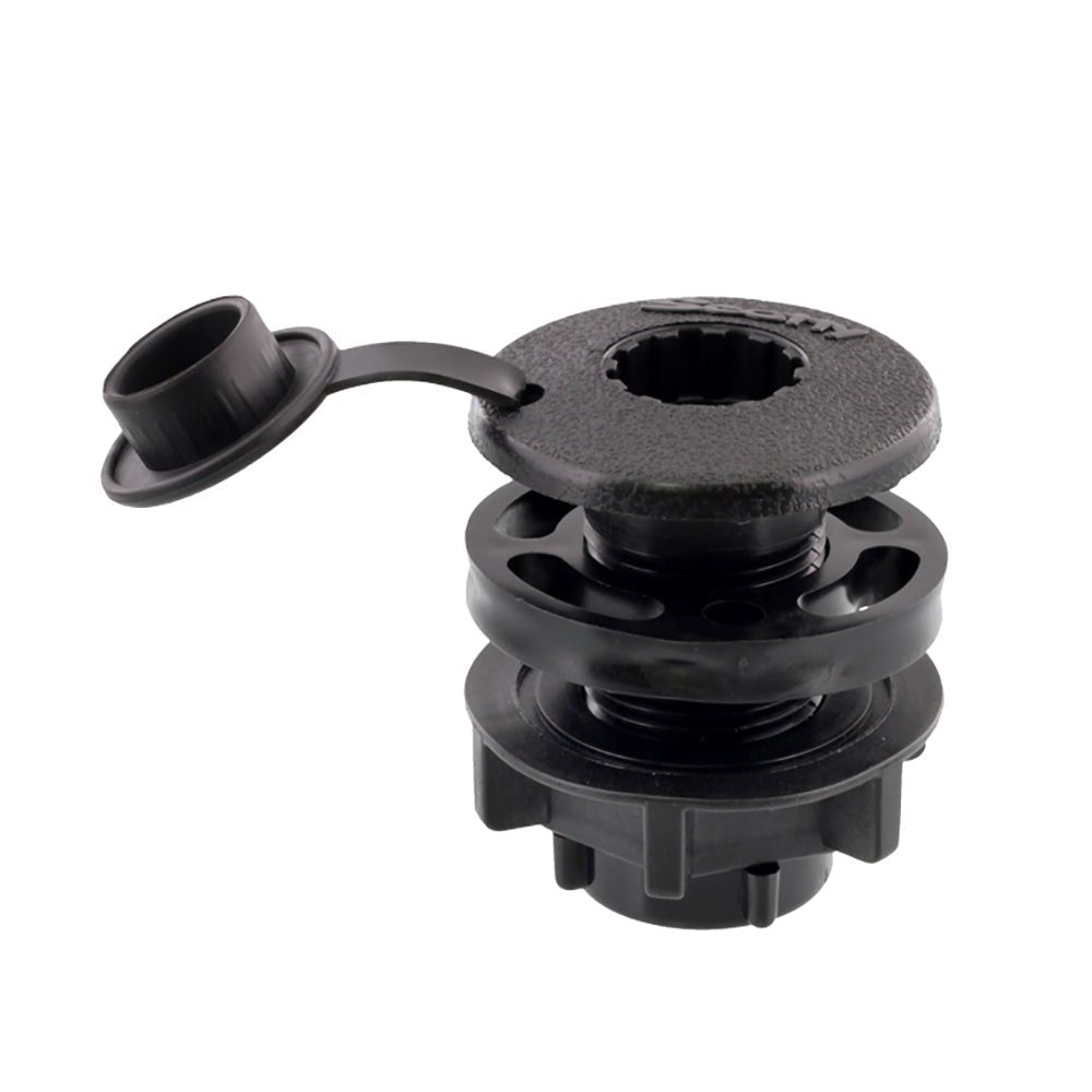 Scotty Compact Threaded Round Deck Mount [444-BK] - Houseboatparts.com