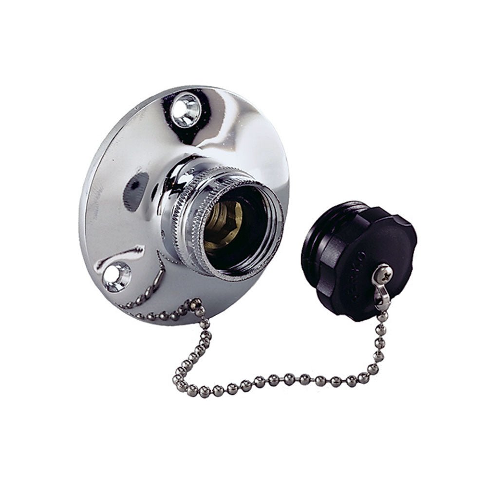 Perko Water Inlet Fitting w/Plug [0499DP0CHR] - Houseboatparts.com