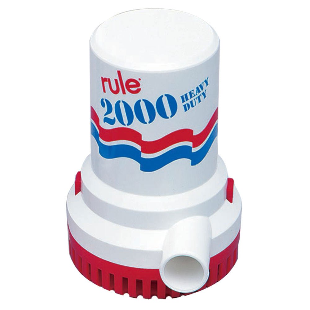 Rule 2000 GPH Non-Automatic Bilge Pump w/6' Leads [10-6UL] - Houseboatparts.com