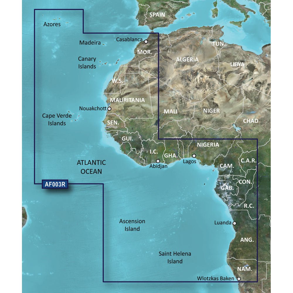 Garmin BlueChart g3 HD - HXAF003R - Western Africa - microSD/SD [010-C0749-20] - Houseboatparts.com