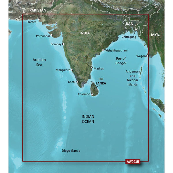 Garmin BlueChart g3 HD - HXAW003R - Indian Subcontinent - microSD/SD [010-C0755-20] - Houseboatparts.com